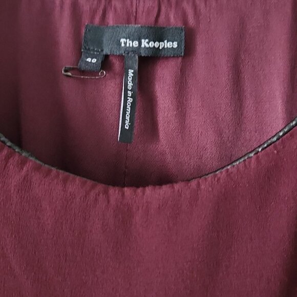 THE KOOPLES | Double layer dress burgundy red black buttons sz 40 - Picture 4 of 9